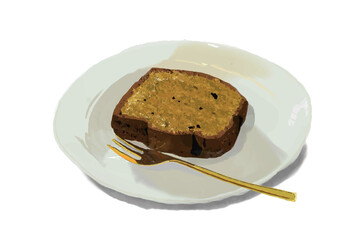 パウンドケーキのイラスト