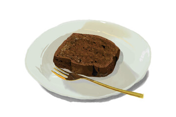 チョコパウンドケーキのイラスト