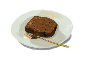 紅茶パウンドケーキのイラスト