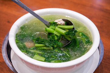 A bowl of delicious cheetah mustard soup