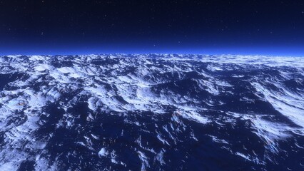 landscape on planet Mars, scenic desert scene on the red planet  © ANDREI