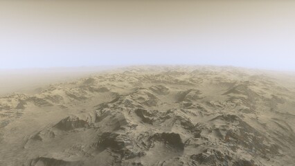 landscape on planet Mars, scenic desert scene on the red planet
