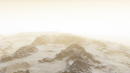 landscape on planet Mars, scenic desert scene on the red planet
