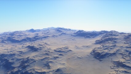 Obraz na płótnie Canvas landscape on planet Mars, scenic desert scene on the red planet 