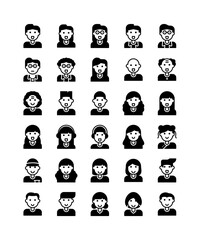 cartoon people avatar picture profile solid glyph icon