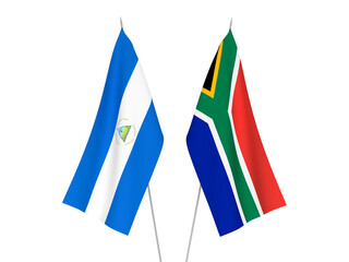 Republic of South Africa and Nicaragua flags