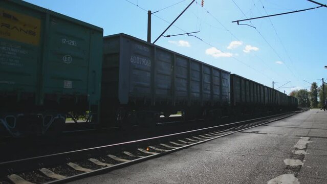 Freight train in Belarus or Russia
