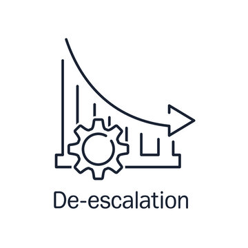 de-escalation process. Vector linear illustration isolated on white background.
