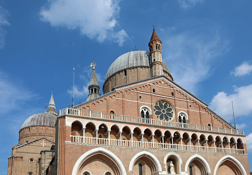 Face of the Basilica of Saint Anthony of Padua in Italy without people
