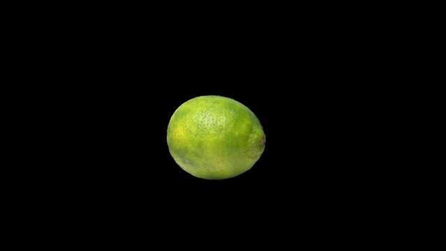 Fruta Limón rotando que gira sin fondo para uso en animación