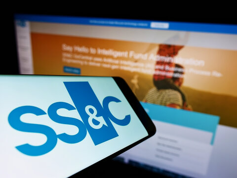 Stuttgart, Germany - 06-11-2022: Smartphone with logo of US company SSC Technologies Holdings Inc. on screen in front of business website. Focus on center-right of phone display.