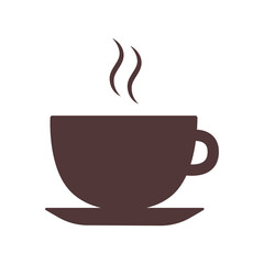 Hot tea cup icon. Cup of steamed coffee