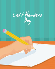 left handers day lettering