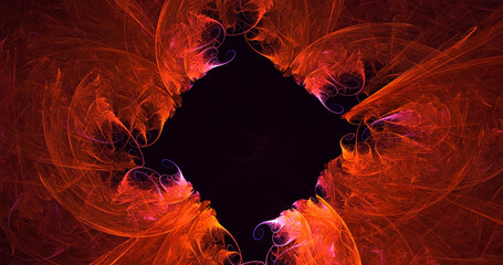 3D rendering abstract multicolor fractal light background