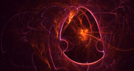 3D rendering abstract multicolor fractal light background