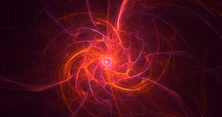 3D rendering abstract multicolor fractal light background