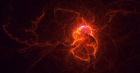 3D rendering abstract multicolor fractal light background