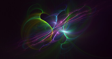 3D rendering abstract multicolor fractal light background