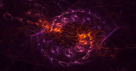 3D rendering abstract multicolor fractal light background