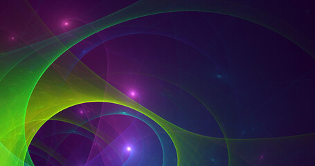 3D rendering abstract multicolor fractal light background