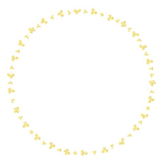 三つ葉＆四つ葉のクローバーなゴールドカラーの丸い装飾枠
