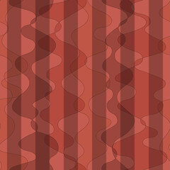 vertical waves on stripes. vector seamless pattern. maroon repetitive background. fabric swatch. wrapping paper. continuous print. geometric shapes. design template for home decor, apparel, textile