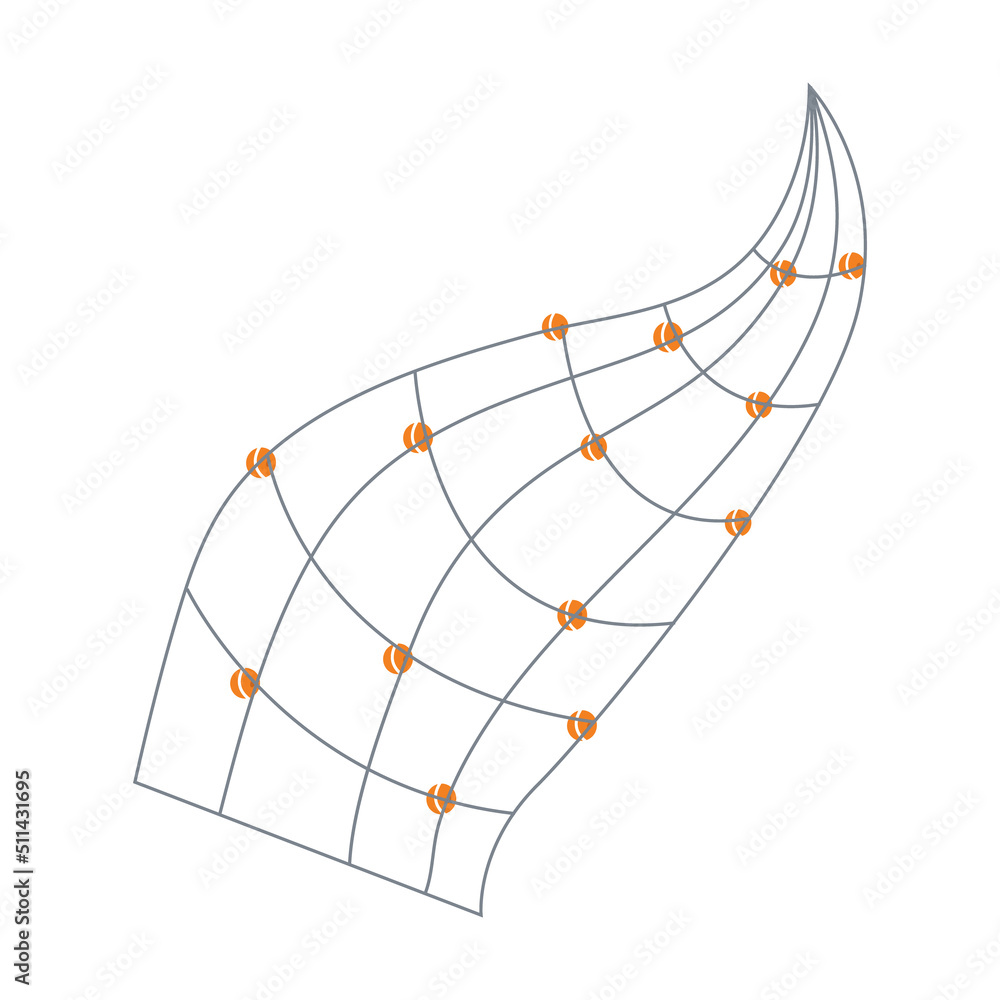 Poster nautical rope netting semi flat color vector object. fishing net. maritime decoration. sailing tool.