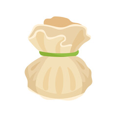 Chinese steamed dumpling semi flat color vector object. Authentic cuisine. Cooking recipe. Full sized item on white. Simple cartoon style illustration for web graphic design and animation