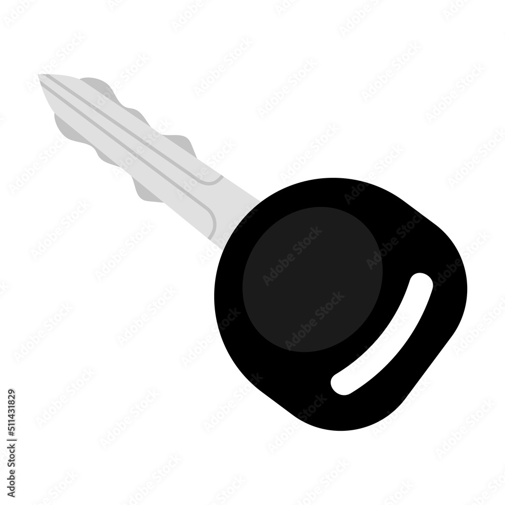Poster door key semi flat color vector object. access to home. unlocking front house door. security measure