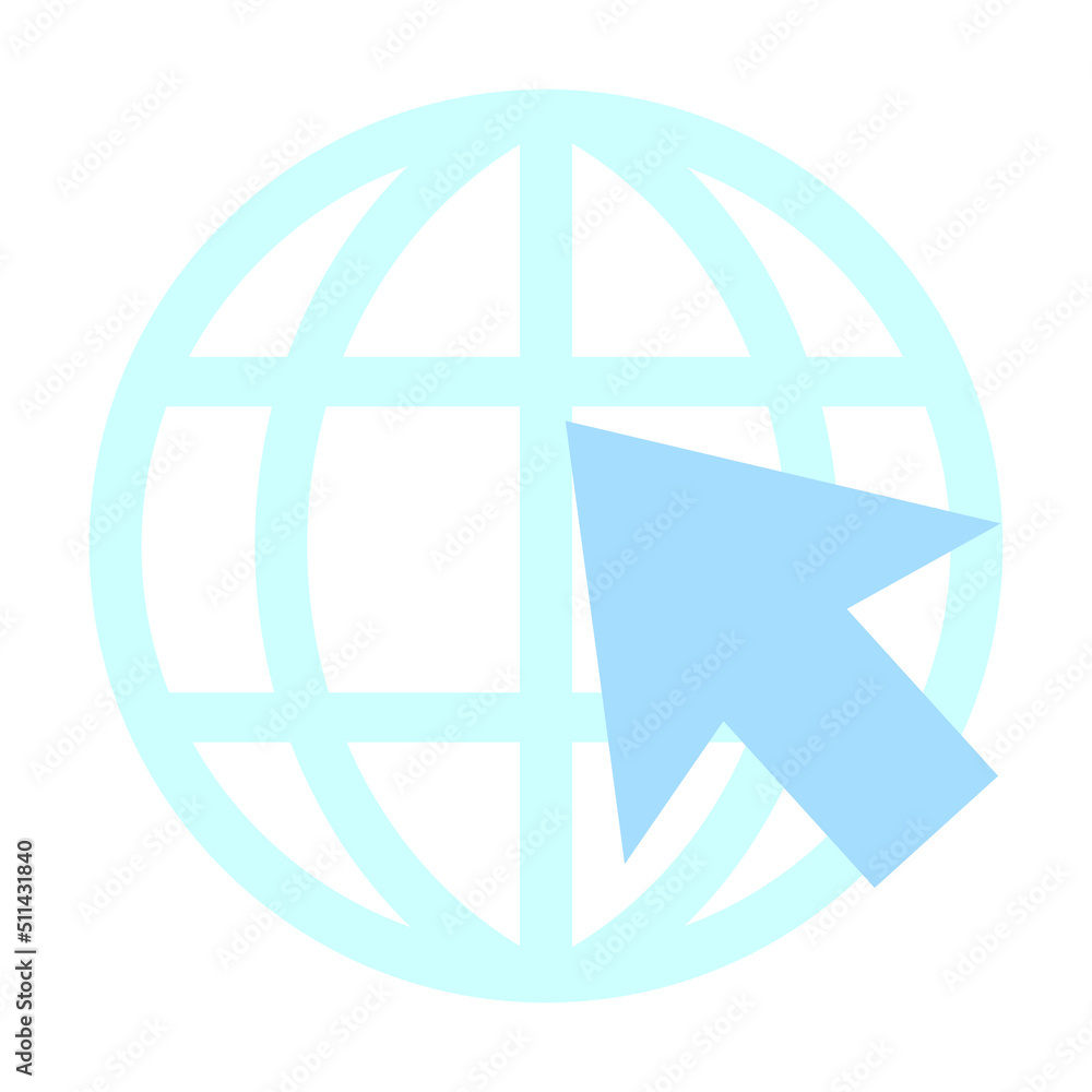 Fototapete Global access to internet semi flat color vector object. Network service. Connection process. Full sized item on white. Simple cartoon style illustration for web graphic design and animation