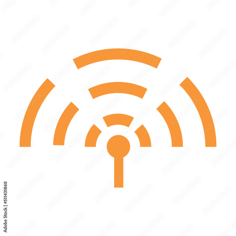 Poster internet connection sharing semi flat color vector object. wireless network service. antenna receive