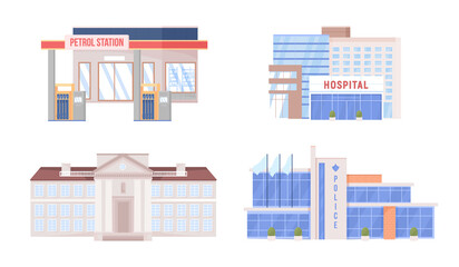 Fototapeta premium Services semi flat color vector objects set. Editable figures. Full sized items on white. Simple cartoon style illustration for web graphic design and animation pack. Akrobat, Bebas Neue, fonts used