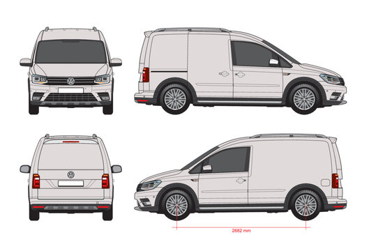 Volkswagen Caddy van outline template