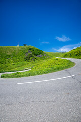 秋田県　寒風山の道
