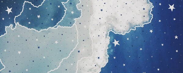 magic sky with stars illustration background