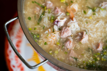 Khao Tom Goong.rice seafoodsoup,thailand streetfood