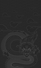 chinese dragon black background