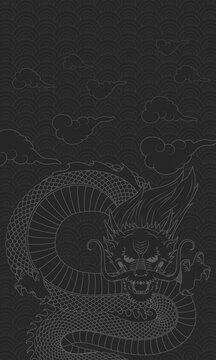 chinese dragon black background