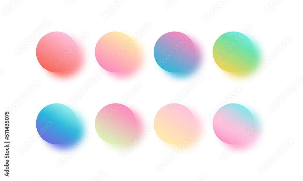 Canvas Prints gradient circles with colorful shadow. abstract vector elements. blurred watercolour brush samples