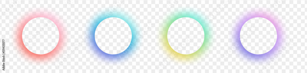 Poster shining circle frame with gradient isolated on transparent background. fluid vivid color gradients c
