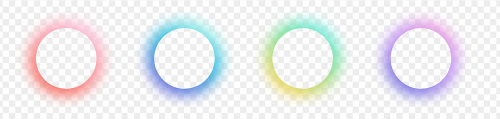 Shining circle frame with gradient isolated on transparent background. Fluid vivid color gradients collection © Marina
