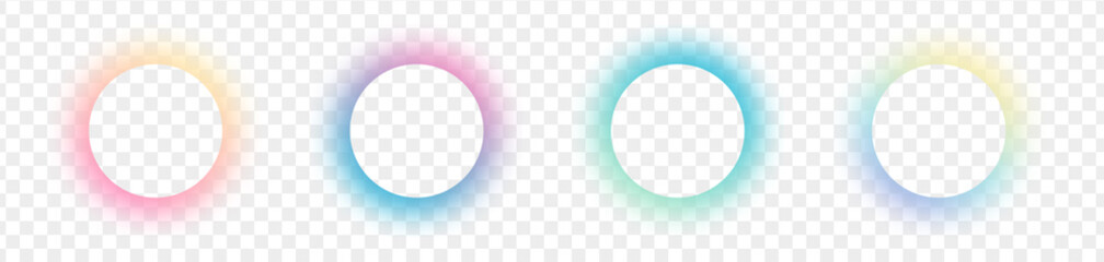 Shining circle frame with gradient isolated on transparent background. Fluid vivid color gradients collection © Marina