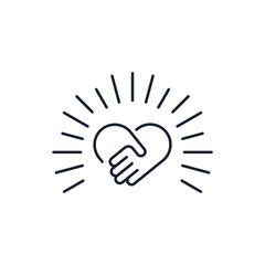 Corporate culture business ethics. Vector linear icon isolated on white background.