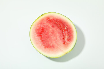 Half of fresh watermelon on white background
