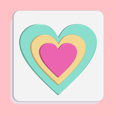 love icon vector illustration with blue, peach and pink color best for your property decoration images 