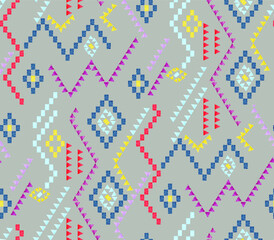 a metered pattern suitable for textiles consisting of geometric objects
