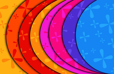 Colorful cutout effect background ,backdrop or landing page backdrop