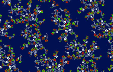 a metered pattern suitable for a textile consisting of flowers