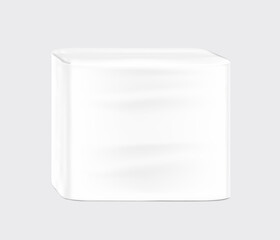 Wide standing pack mockup. Vector illustration isolated on white background. Ready for your design. Suite for the presentation of pads, diaper, wet wipes, foods, household, etc. EPS10.	