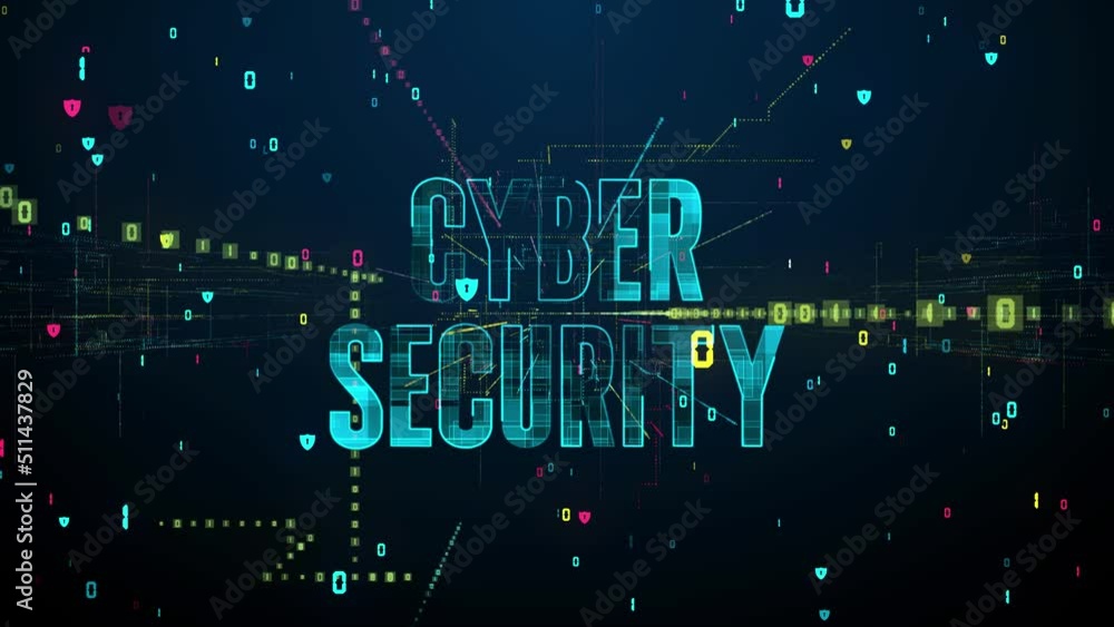 Poster futuristic motion turquoise colorful cyber security text digital technology with binary numeral geom